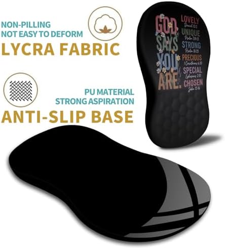Hokafenle Ergonomic Mouse Pad Wrist Support with Massage Design, Wrist Rest Pain Relief Mousepad with Memory Foam&Non-Slip PU Base, Mouse Pads for Wireless Mouse & Desk (12x8 inch,God Said)