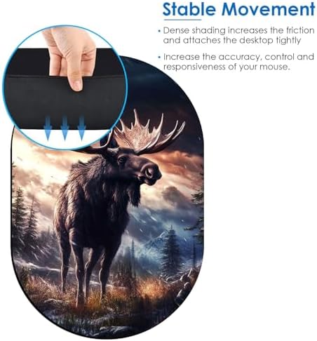 Small Mouse pad, Portable, Waterproof Non-Slip Rubber Bottom, Suitable for Wireless Mouse, Laptop Keyboard Tray for Both Men and Women, Office Travel 7.1x10.6in，Deer in Forest