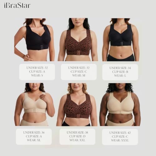 Posture Bra for Women Wireless Bra Wide Strap Back Support Full Coverage Bra for Housewives Mothers Gifts