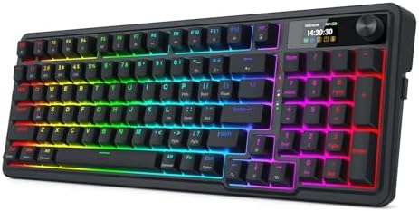 Redragon K719 PRO Wireless 95-Key Gasket Gaming Keyboard, TFT Screen & Knob