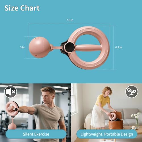 Arm Trainer 360 Rotating Workout Equipment for Home Gym, Pink