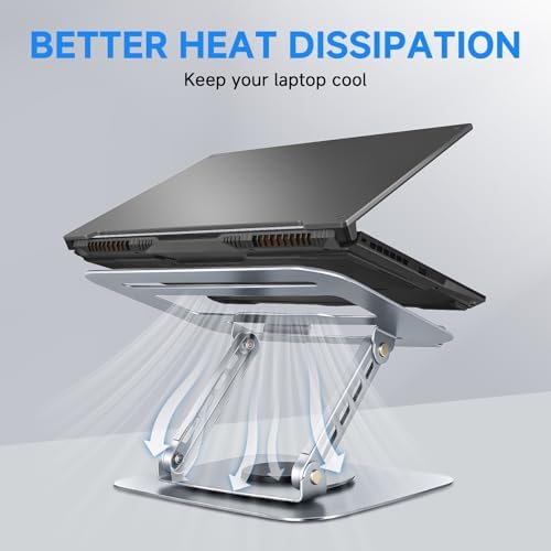 Leeboom 360° Rotating Laptop Stand, Aluminum Riser with Ergonomic Design