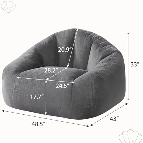 HUGHEAVEN Max Giant Bean Bag Chair, Bean Bag Sofa for Adults & Teens