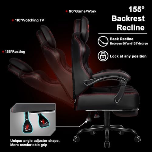VITESSE Big and Tall Gaming Chair 400lb Capacity with Footrest