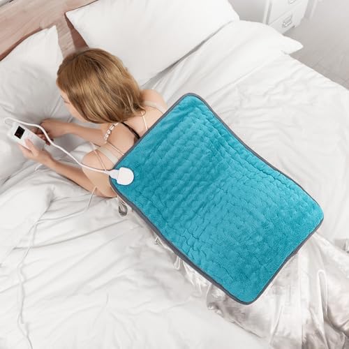 Electric Heating Pad for Seniors, 20"x24" Heat Wrap with 6 Temps, Moist Heat Option, Auto Shut-Off & Washable Cover, Great Gift for Mom, Dad, Grandma, Grandpa