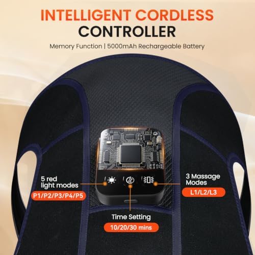 Cordless Red Light Therapy Shoulder Wrap with Vibration Massage, 100-LEDs