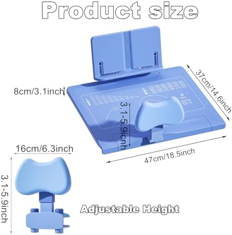 chislim Sitting Posture Corrector for Kids,Student Desktop Writing Board with Book Stand,Height Adjustable,Prevent Myopia,Fits Most Study Tables (Blue)