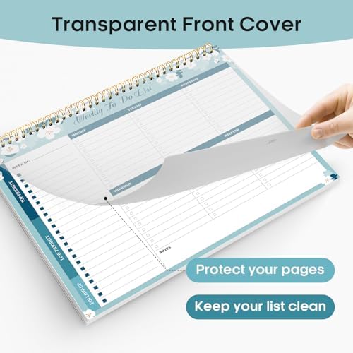Taja Weekly To Do List Notepad, Undated Weekly Planner Pad, 8.5" x 11"