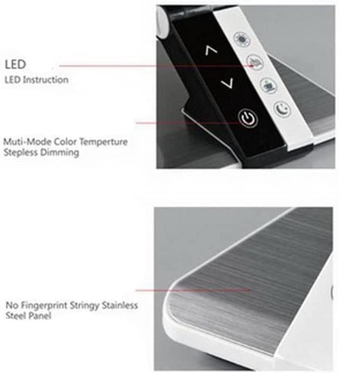 JYYBN Desk lamp Eye Protection LED Desk Lamp, No Flicker, No Glare, Warm Light, White Arbitrary Switch, Brightness Size Arbitrary Touch Adjustment, with Dimming Memory Function Night Light