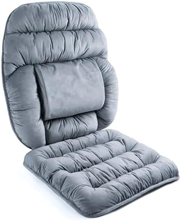ALIBO Large Size Nonslip Back Support Cushion Low Back Pain Relief Pillow Seat Cushion with Lumbar Rest for Office Chair,Recliner,Rocking Chair,Wheelchair,Auto Car with Long Adjustable Straps