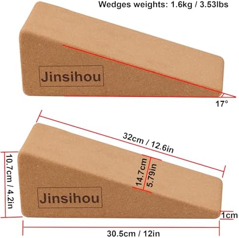 Squat Wedge Block Non-Slip Slant Board Calf Stretcher, 2pcs Ankle Knee Leg Stretcher, Heavy Duty Incline Ramp for Heel Elevated Squat, ATG Split Squat, deadlift, Lunge, Yoga, Pilates, Physical Therapy