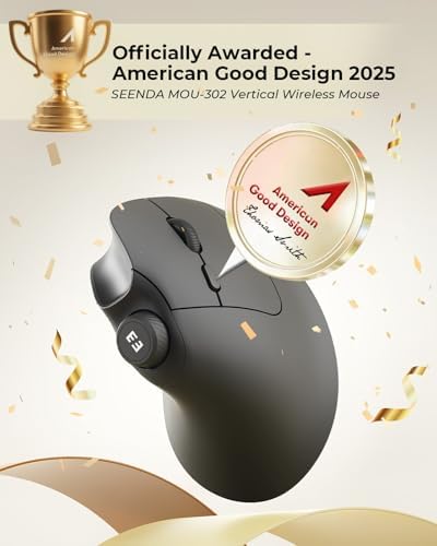 seenda MOU-302 Wireless Bluetooth Ergonomic Vertical Mouse with Volume Knob