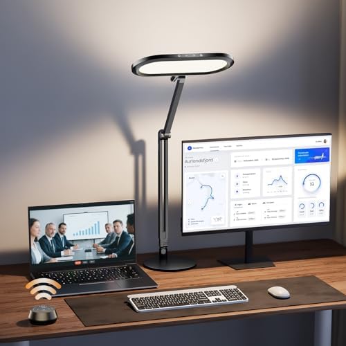 LitONES Premium LED Desk Lamp, Dual-Sided Soft Lighting with Knob Remote