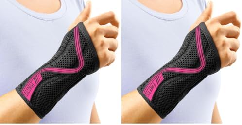 FREETOO Carpal Tunnel Wrist Brace Night Support, Right Hand, Medium（2 Pack）