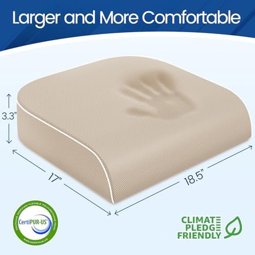 SweetSlubr Seat Cushion, Chair Pad, Memory Foam Tailbone Pain Relief