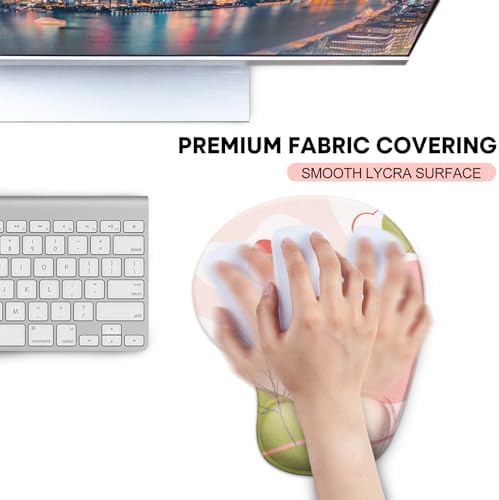 JIKIOU Ergonomic Mouse Pad with Gel Wrist Rest 2 Pack, Portable Small Rose