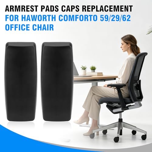 Armrest Pads Replacement for Haworth Comforto 59/62 Office Chair,Black (one Pair)