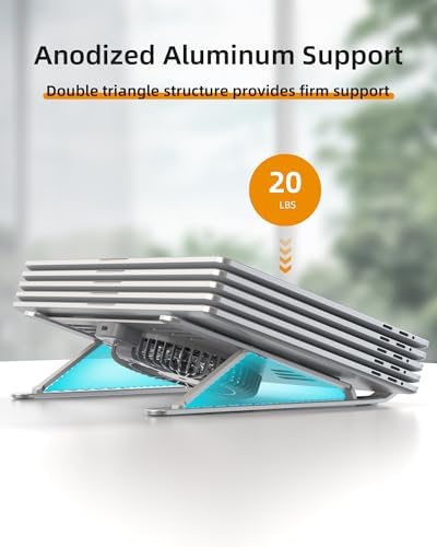SHUWEI Foldable & Portable Laptop Cooling Stand for 17.3" Laptops,Silver