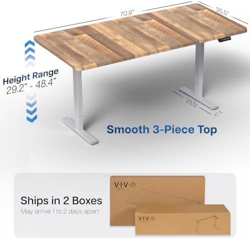 VIVO Reclaimed Wood 71 x 36 in Standing Desk, DESK-KIT-1G7P-36