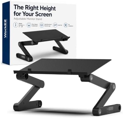 Uncaged Ergonomics WorkEZ Adjustable Monitor Stand Riser for Desk, Black