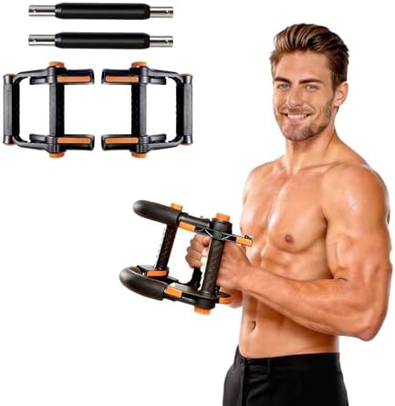 Twister Arm Trainer with Push-Up Grips, Adjustable Resistance (20-90LB), Unisex Chest Workout Equipment, Spring Resistance Exerciser for Muscle Building & Shaping