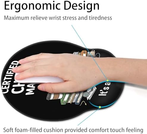 Britimes Ergonomic Mouse Pad with Wrist Support, Funny Cat Black