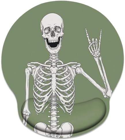 Britimes Ergonomic Mouse Pad with Wrist Support, Skull Skeleton