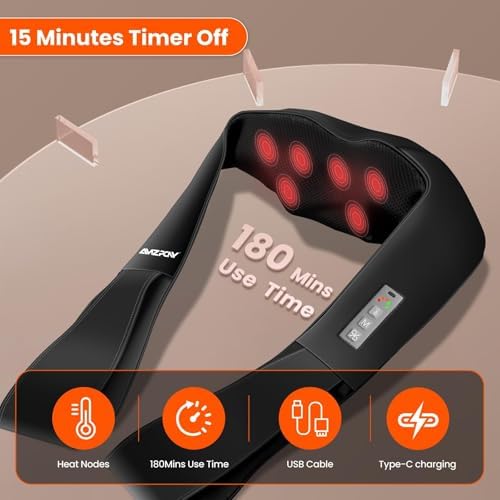 AMZPONY® Cordless Neck Massager for Pain Relief Deep Tissue