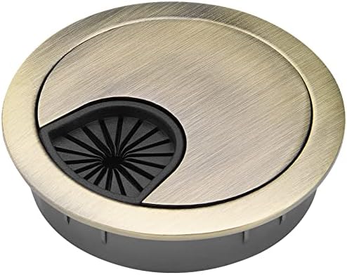 Desk Grommet, 2 Inch Metal Desk Cable Grommet, Bronze, 2 Pack