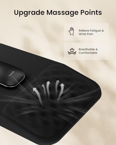 ProtoArc EK01 Plus Backlit Bluetooth Ergonomic Keyboard Grey with MP50 Ergonomic Mouse Pad with Wrist Rest Black
