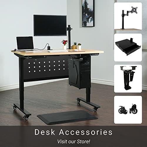 Progressive Automations Magnetic Desk Frame Cable Organizer for Standing Desk - Black