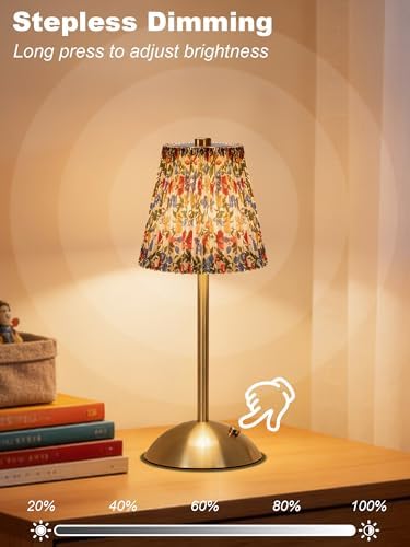Cordless Flower Table Lamp,Cute Small Desk Lamp,Vintage Aesthetic Lamp