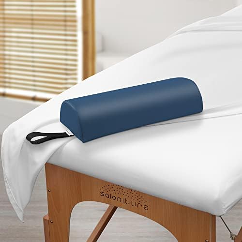 Saloniture Half Round Neck Massage Table Bolster Pillow Pad - 13 x 6 x 3 Inch - Blue