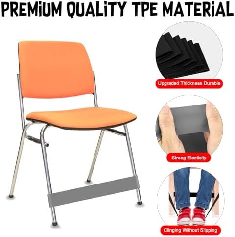 PLULON 15 Pack Chair Bands for Kids with Fidgety Feet Fidget Bands for Classroom Chairs Bands for Students Chairs Desks with Sensory ADHD ADD Autism - Gray