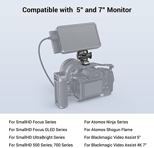 SmallRig Adjustable Camera Monitor Mount for ARRI-Style (Upgrade), 360° Swivel and 180° Tilt Monitor Holder Anti-Twist Support 5” and 7” Field Monitor