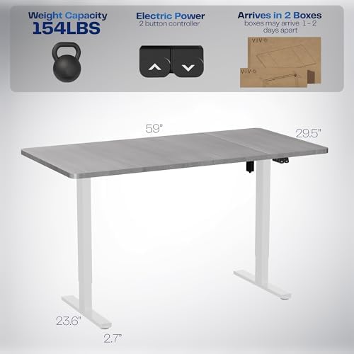 VIVO Dark Gray 60 x 30 in Standing Desk, DESK-KIT-0W6G