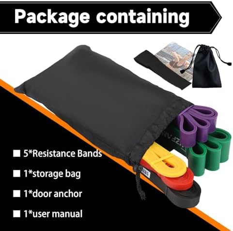 Non Latex Resistance Bands, Pull Up Assistance Bands, Exercise Bands Resistance, Workout Bands Resistance for Men and Women, Stretch Bands for Exercise, Physical Therapy, Fintness, Training