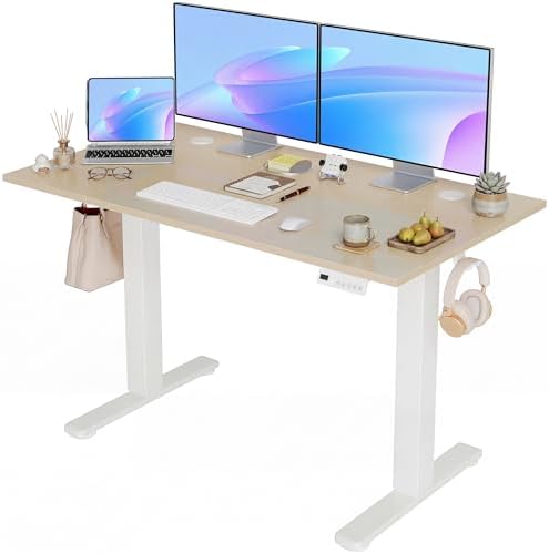 YDN Electric Standing Desk, 48x24 Inch, Nature