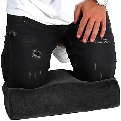 Kneeling Pad Comfort Memory Foam - Extra Thick Knee Cushion Floor Sitting for Work, Mechanics, Construction, Gardening, Yoga, Bath Kneeler for Baby Bath -Provide Support for Knees & Elevation (Black)