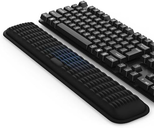 MEKASS Keyboard Wrist Rest, Soft Memory Foam Wrist Support, Keyboard Hand Rest Pad for Wrist Pain Relief, Keyboard Wrist Guard for Long Hours of Work, Gaming, Studying（Classic Black）