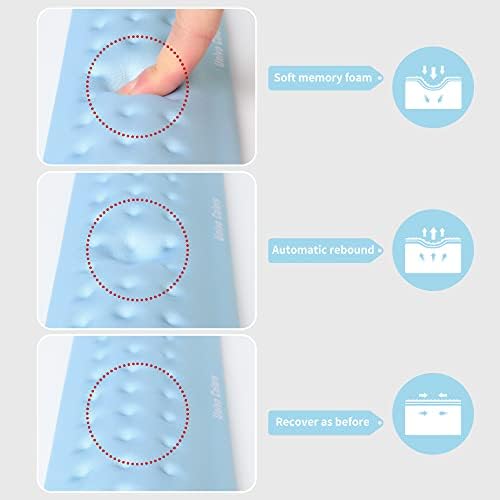 Univo Colors Light Blue Superfine Memory Foam Keyboard Wrist Rest Soft Gel Ergonomic Wrist Support Pad for Computer, Laptop, Office, Gaming, Typing