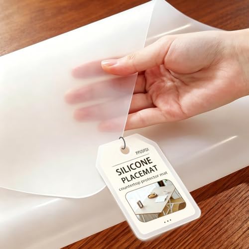 Clear Table Cover Protector 17in x 56in, 1mm Thick Silicone Table Cover, TableProtector for Dining Room Table, WaterproofTablecloth Table Pad Mat for Kitchen, Dresser, Writing Desk