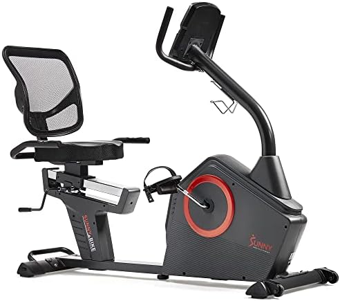 Sunny Health & Fitness Smart Recumbent Bike for Indoor Low Impact Cardio