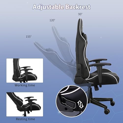 Gaming Chair,Video Game Chair with Massage Lumbar Support