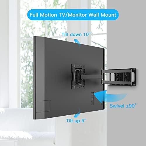 FORGING MOUNT Corner TV Wall Mount with 25.6 inch Long Arm, Full Motion TV Mount Swivel and Tilt, Fit 13-43”TVs and Monitor Wall Mount bracket Max VESA 200x200mm, 12"/16” Wood Studs, Holds up to 77lbs