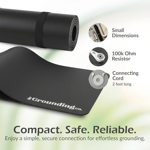 Terra Grounding Mat Earthing Pad - Conductive Carbon Foot Mats with 16ft Cord - Portable Grounding Well Desk Mat for Sleep Pain Relief Energy
