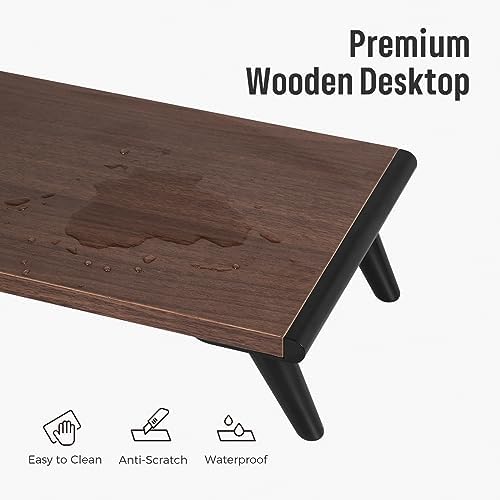 loukin Monitor Stand Riser for Desk, 22.4" × 8.2" Computer Stand, Brown
