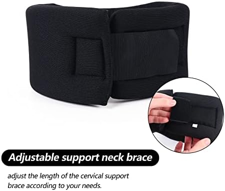 Soft Foam Neck Brace Universal Cervical Collar, Adjustable Neck Support Brace for Sleeping - Relieves Neck Pain and Spine Pressure, Neck Collar After Whiplash or Injury (Black, 2.5" Depth Collar, L)