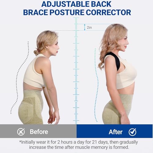 Posture Corrector for Women & Men, Adjustable Upper Back Brace Straightener