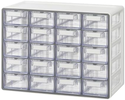Blue Ginkgo 20-Drawer Storage Cabinet Organizer, Grey, Made in Korea